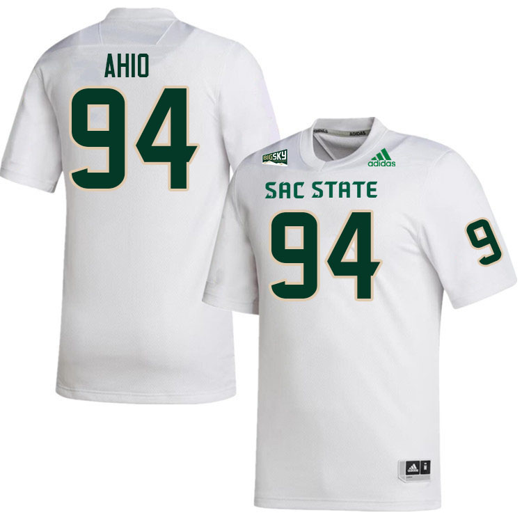 Sacramento State Hornets #94 Ben Ahio College Football Jerseys Stitched Sale-White